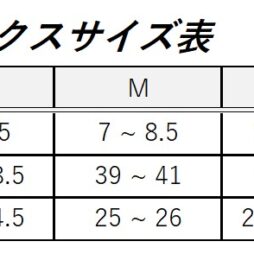 ソックスサイズ表